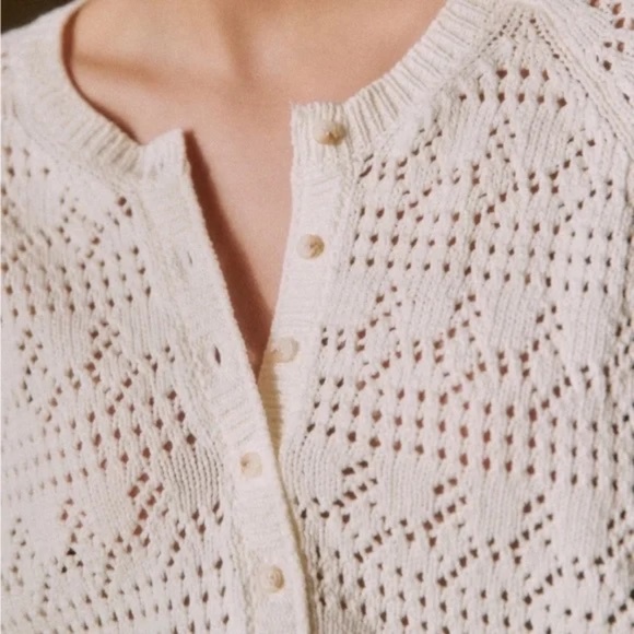 Sezane Capucine Cardigan Ecru Size XS - Picture 5 of 7